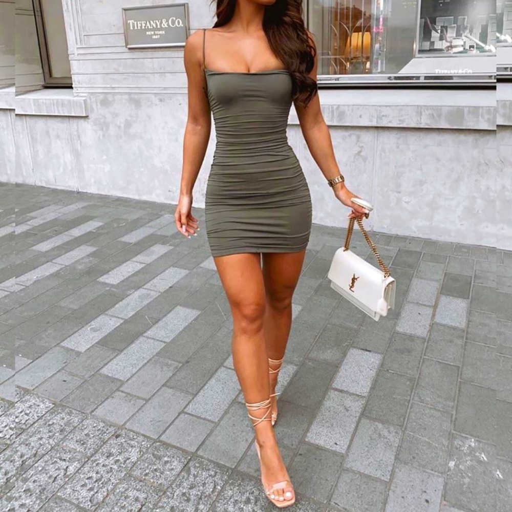 Oh Polly green bodycon dress